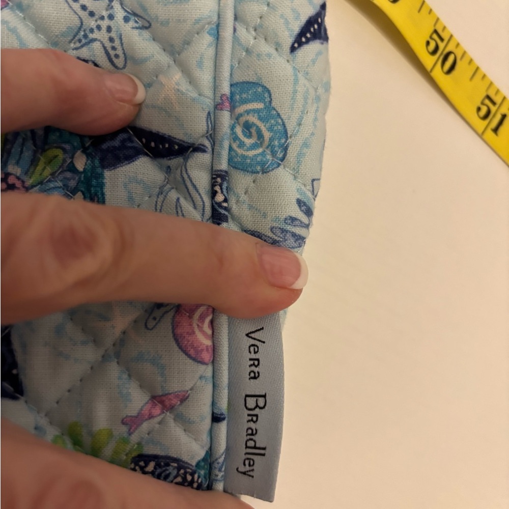 Vera Bradley Light Blue Quilted Shoulder Bag with Sea Turtle Print - Picture 6 of 16